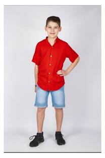 Camisa De Lino - Bermuda Jean Elastizado - 