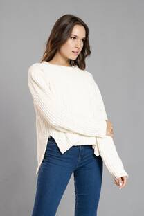 	Sweater chenille con rotura y tajos - 