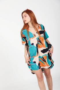 Vestido Rayon Poplin Estampado - 