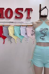 Top Marilyn algodón lycra estampado &amp;quot;DRAGON&amp;quot; - 