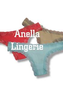 Colaless sayka algodón y lycra borde de puntilla Pack X3 - 