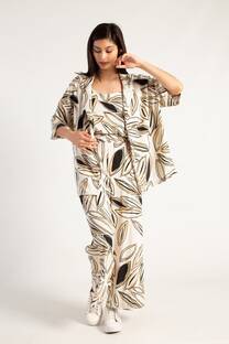 Kimono LEONI  Lino span estampado - 
