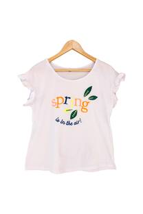 REMERA JERSEY CON BORDADO Y VOLADO SPRING - 