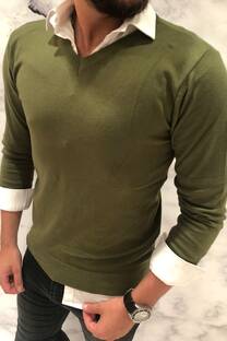 Sweater Lycra Liso cuello “V” - 