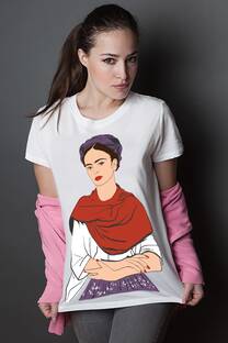 Remera corta Frida Bufanda Roja - 