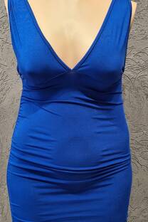 Vestido escote V con frunce  - 