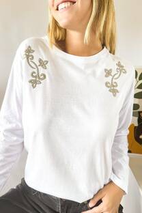 Remera Flowers Bordada - 