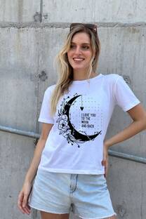 remera corta luna fras con stras - 