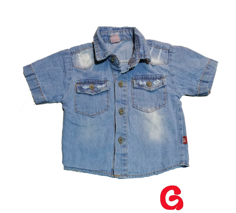 Imagen producto Camisa bb jean celestona c/roturas 6