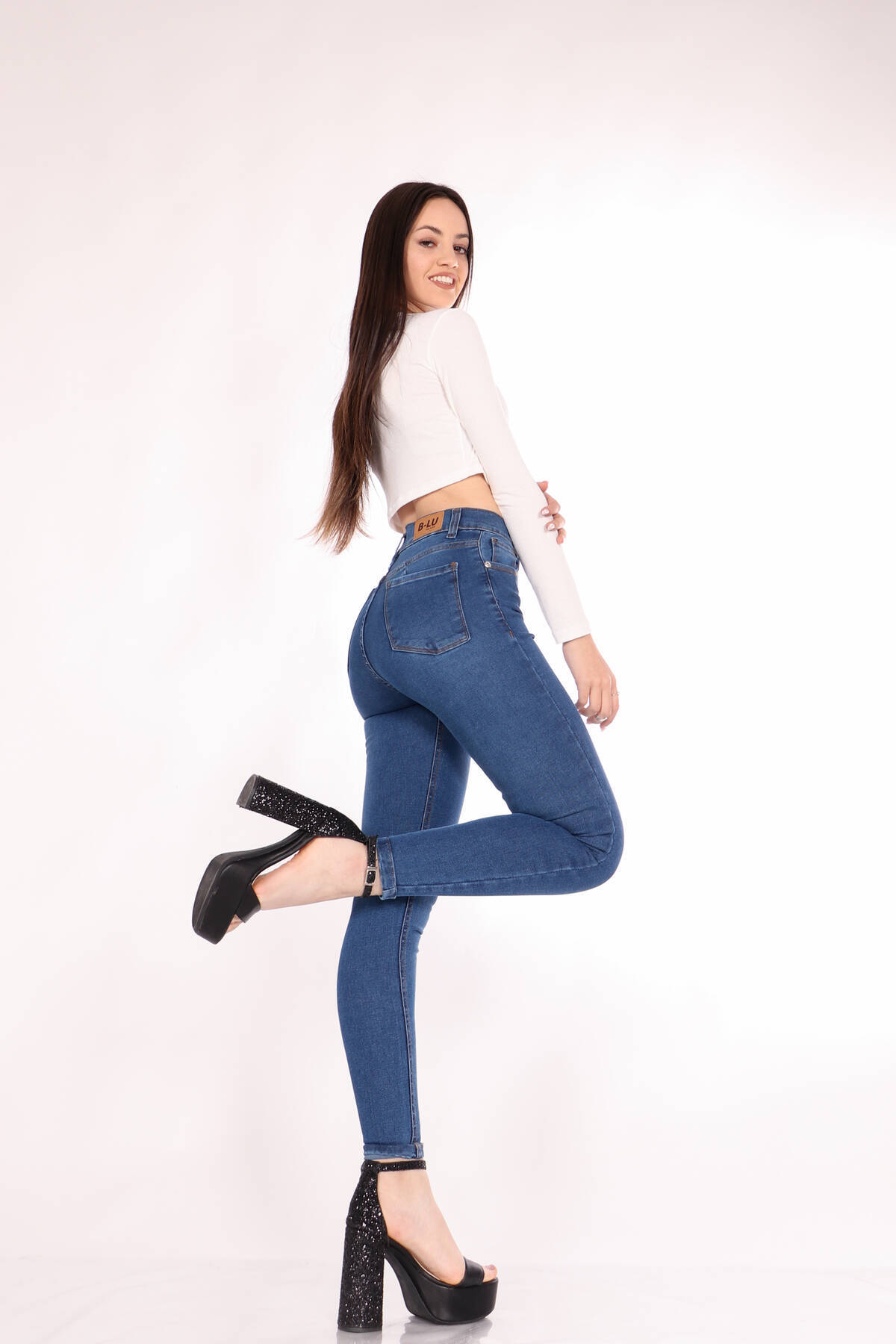 Imagen carrousel Skinny premiun  azul localizado super eladtizado ruedo normal  1