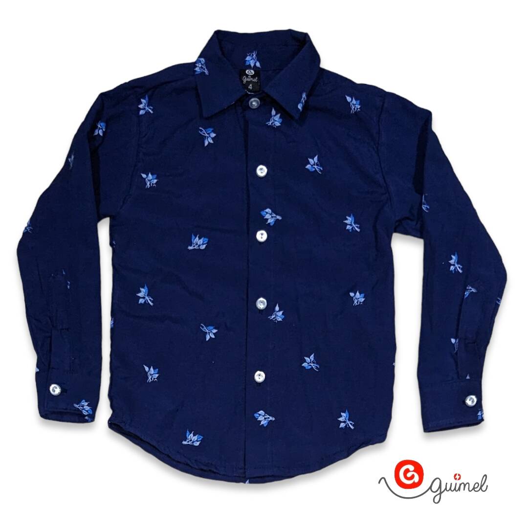 Imagen producto Camisa niño ml poplin flores 6