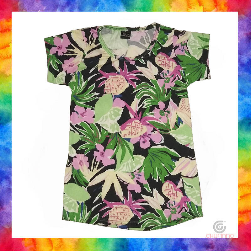 Imagen producto REMERA MANGA CORTA TELA ESTAMPADA FLORES  4