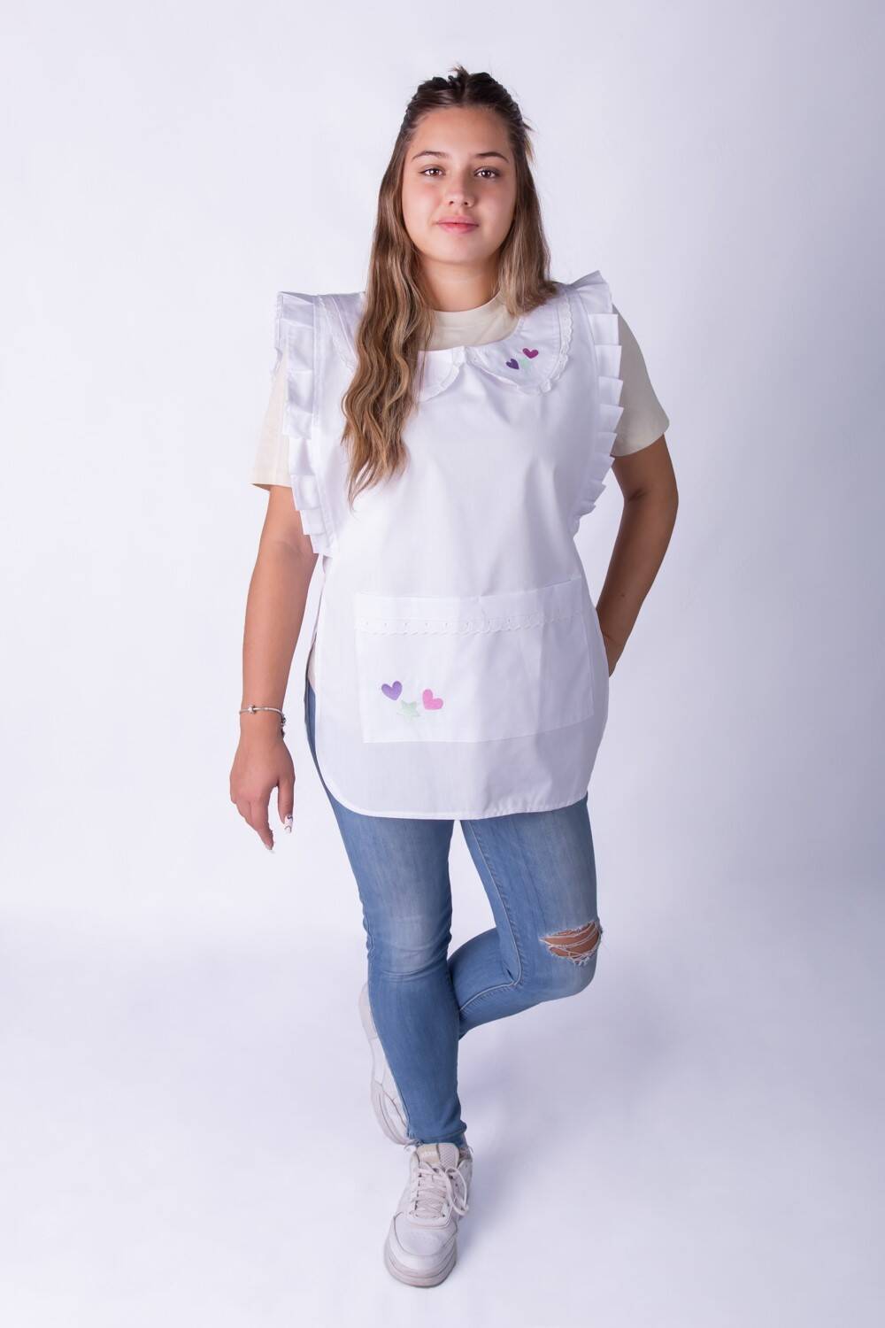 Imagen carrousel Poncho de Niño Blanco c/bordados 5