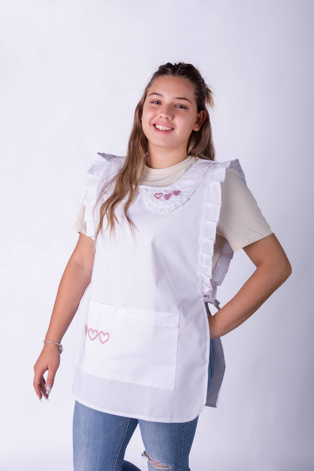 Imagen carrousel Poncho de Niño Blanco c/bordados 6