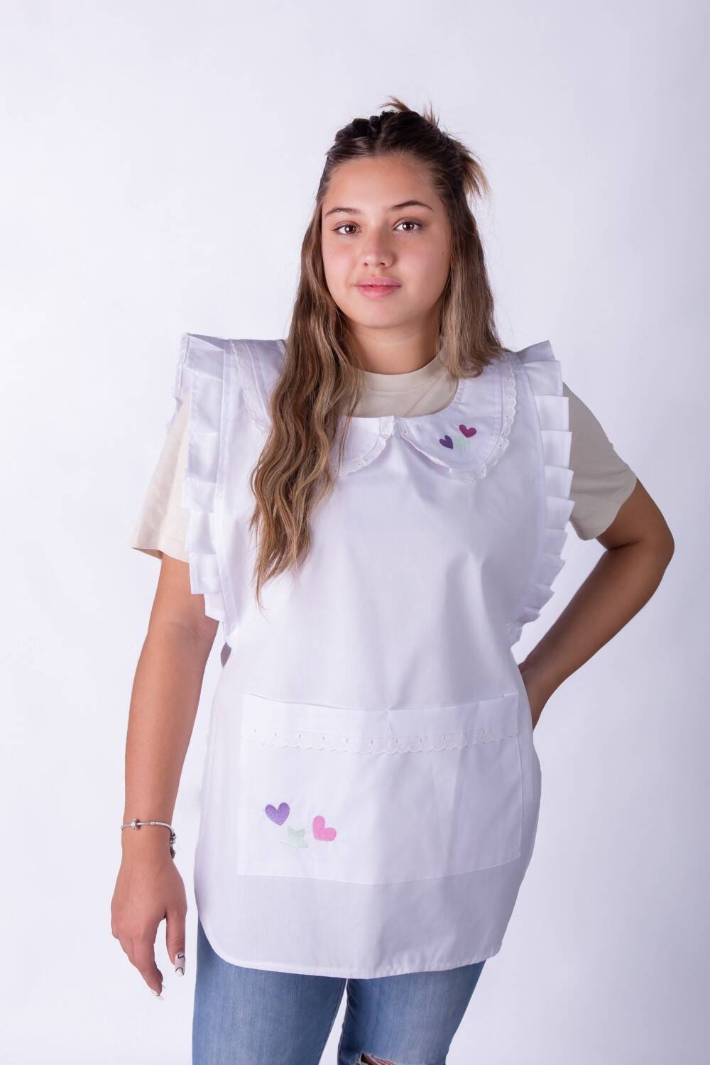 Imagen carrousel Poncho de Niño Blanco c/bordados 4