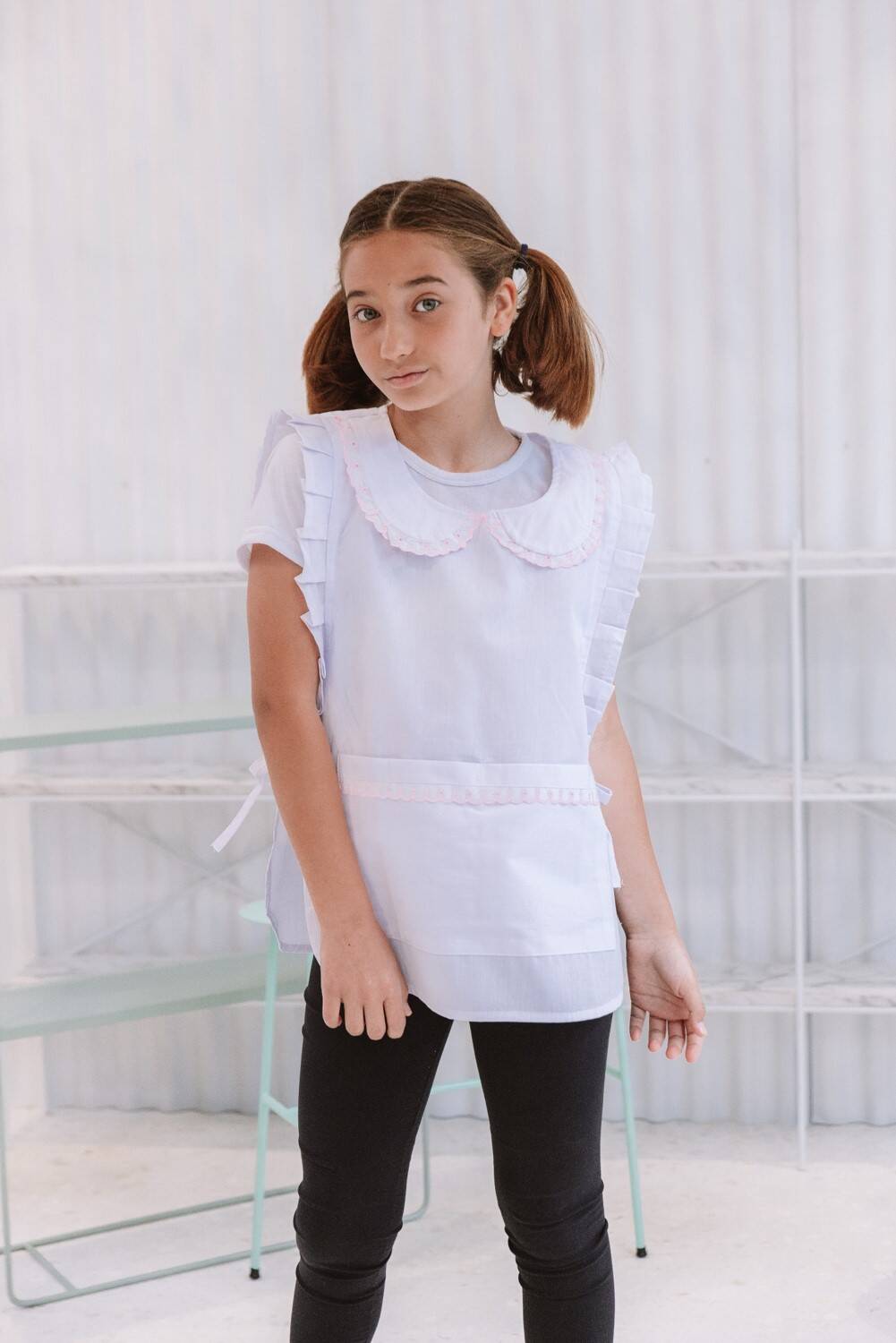 Imagen carrousel Poncho de Niño Blanco Arciel c/broderie Rosa 4