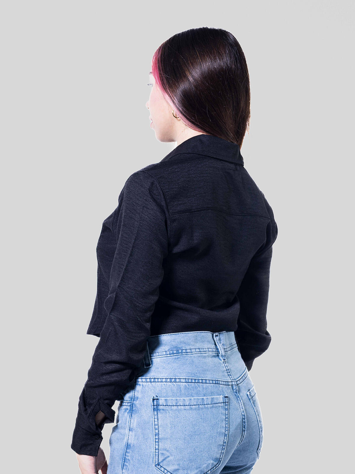 Imagen carrousel Camisa fibrana rústica canela negro 1