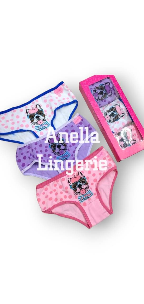 Imagen carrousel Bombachas Nenas en cajita Estampadas Pack x3 5