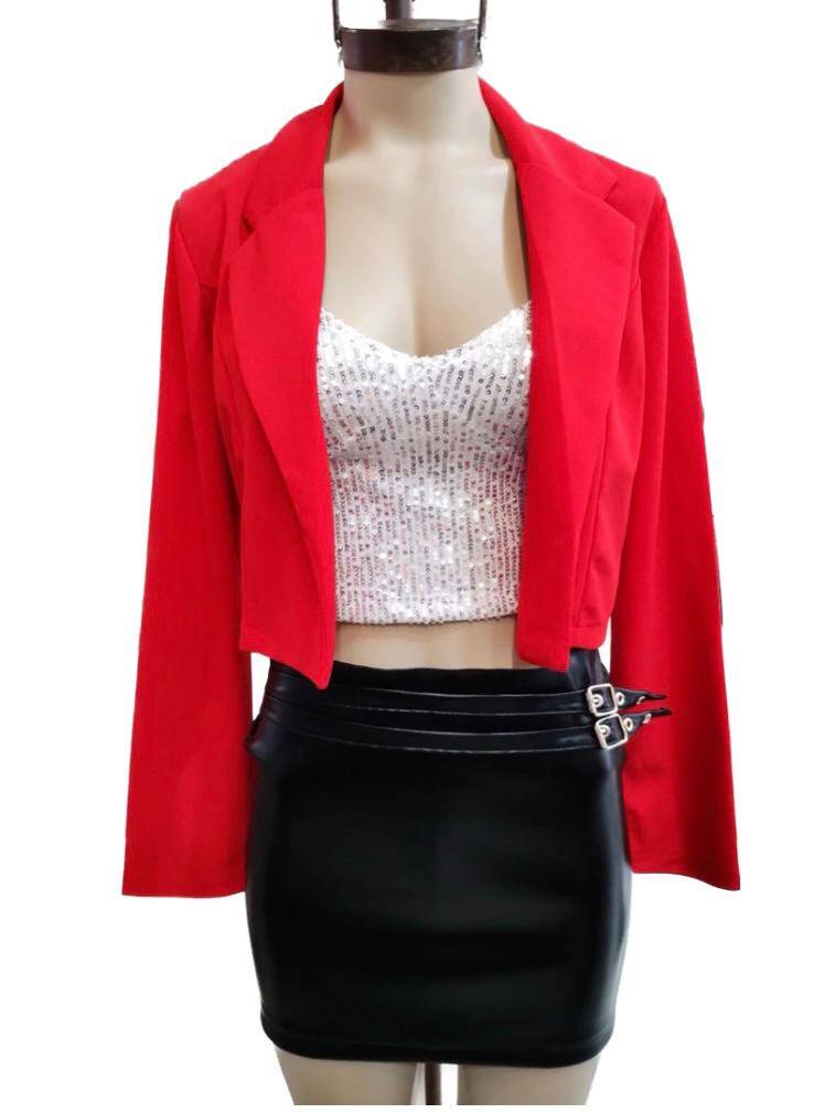 Imagen producto Blazer crepe corto con recorte 6