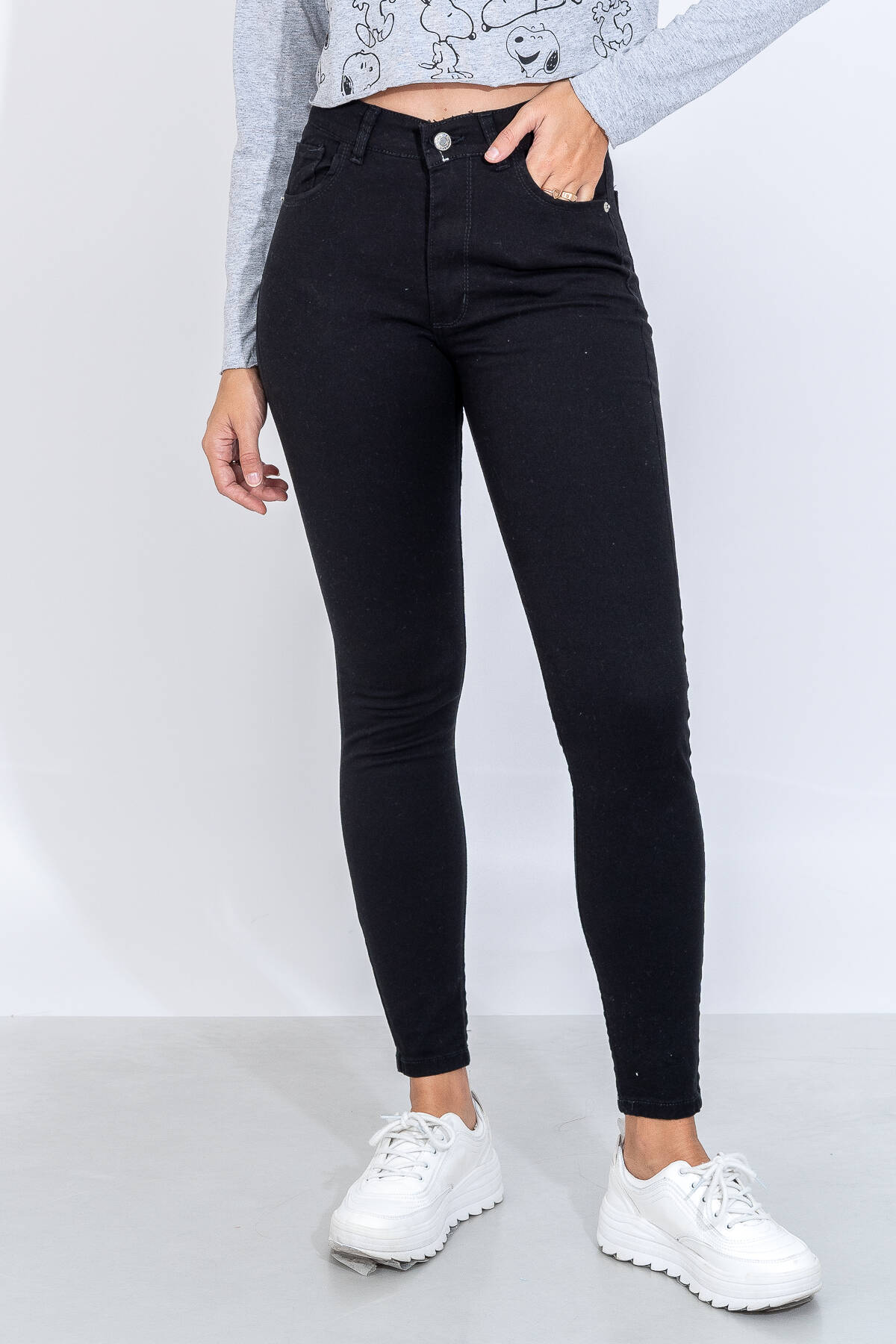 Imagen producto Pantalon Jeans Chupin negro 9